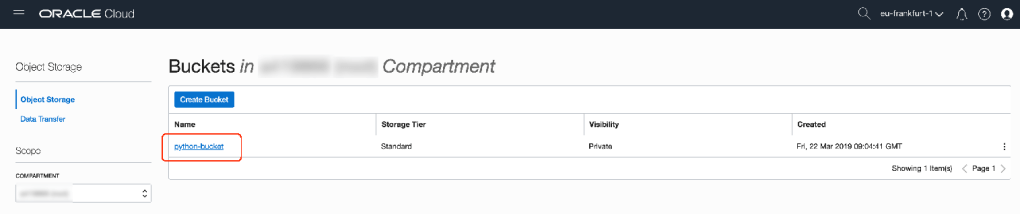 OCI Bucket 1